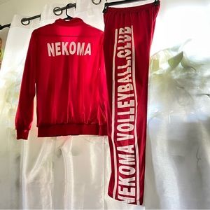 Haikyu Nekoma Volleyball Club Red Uniform Kids Sz 12, Adult Extra Small